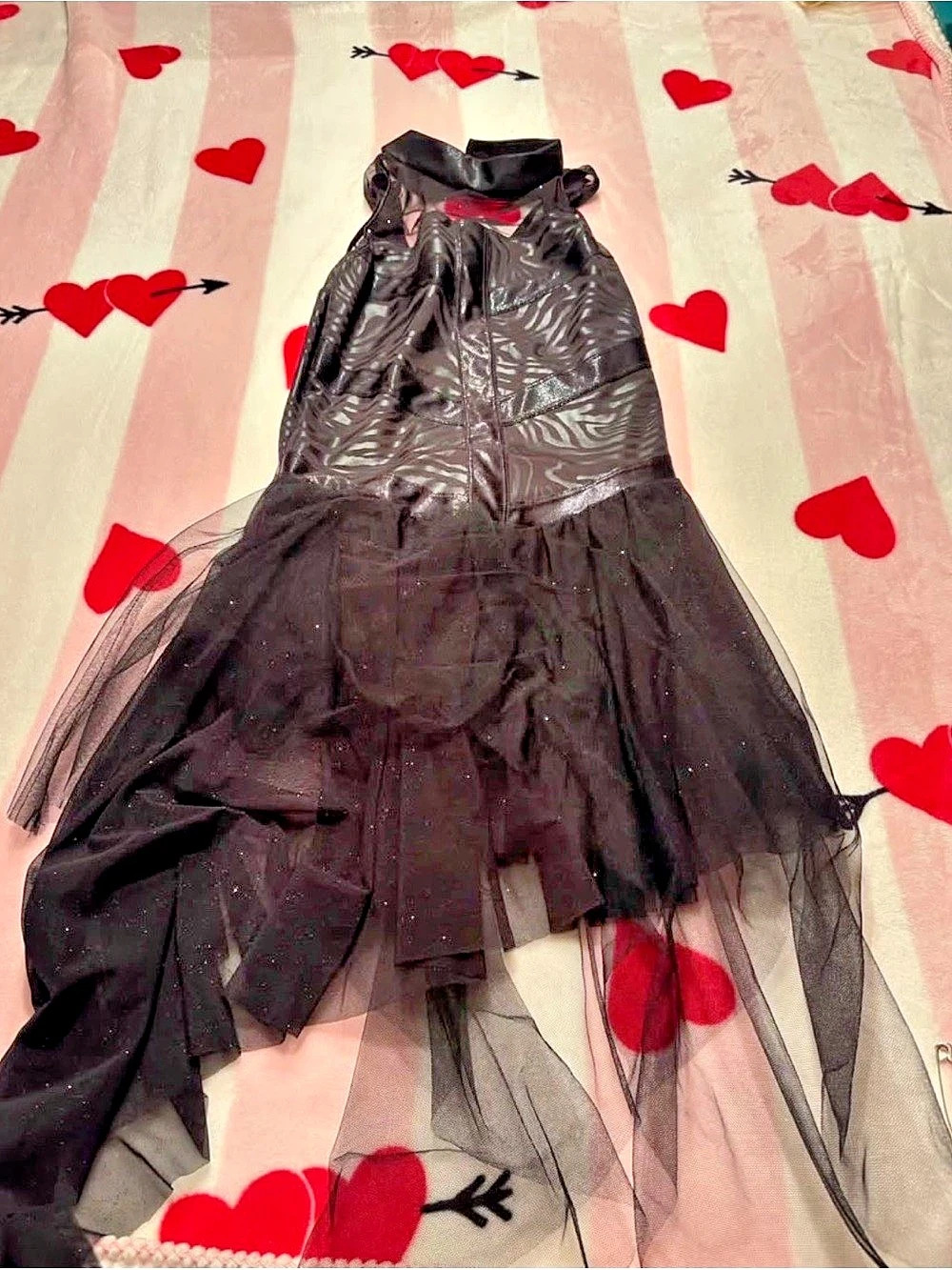 Black High-Low Tulle Dress